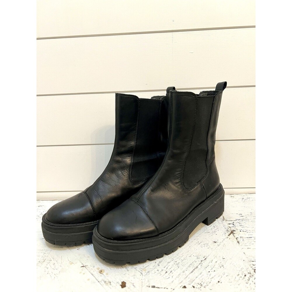 Sam Edelman Women's Wellington Lug Sole Chelsea Platform Boot Size 8.5